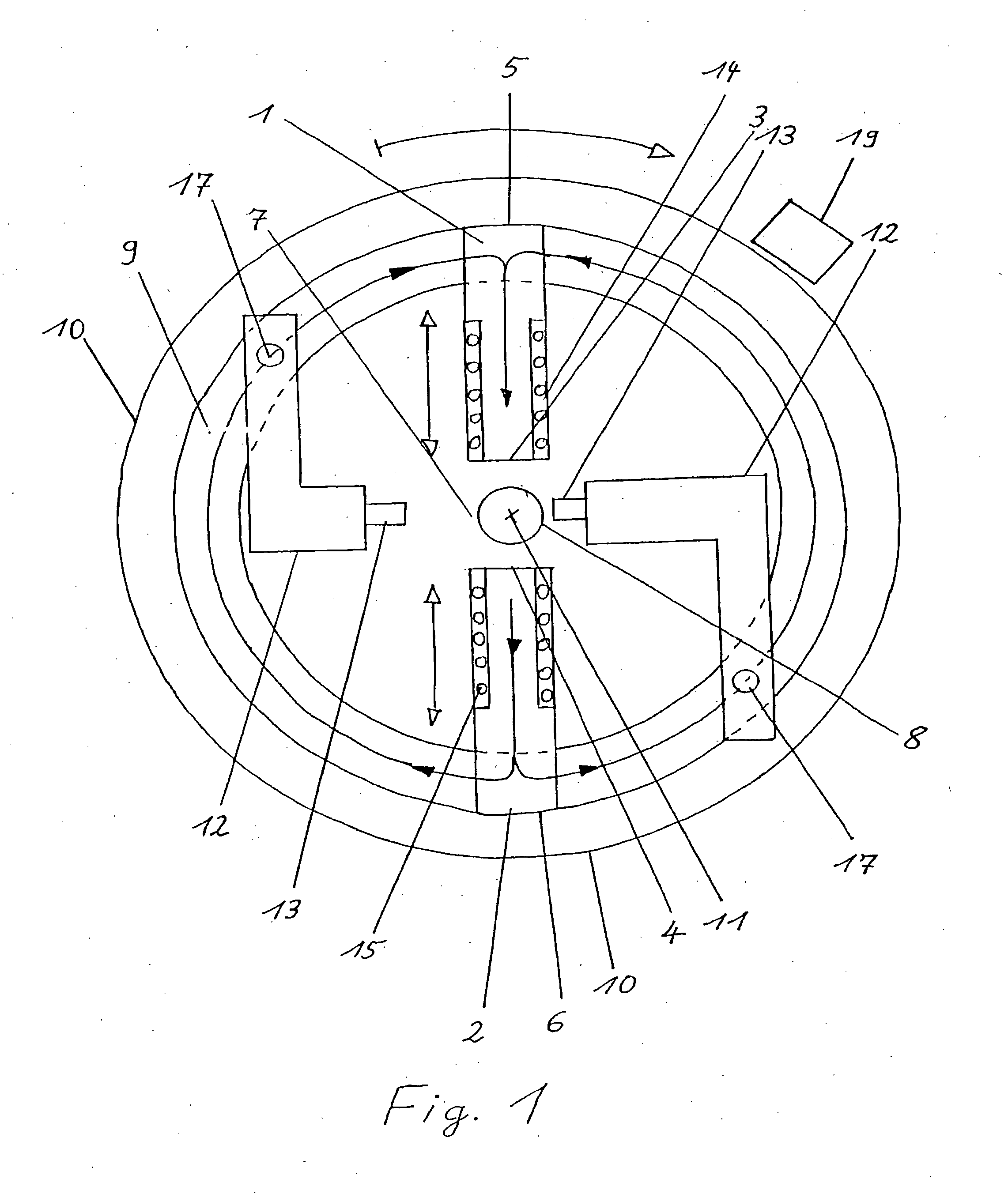 Device for testing a test specimen for surface faults by magnetization means and by means of induction process as measurement sensors