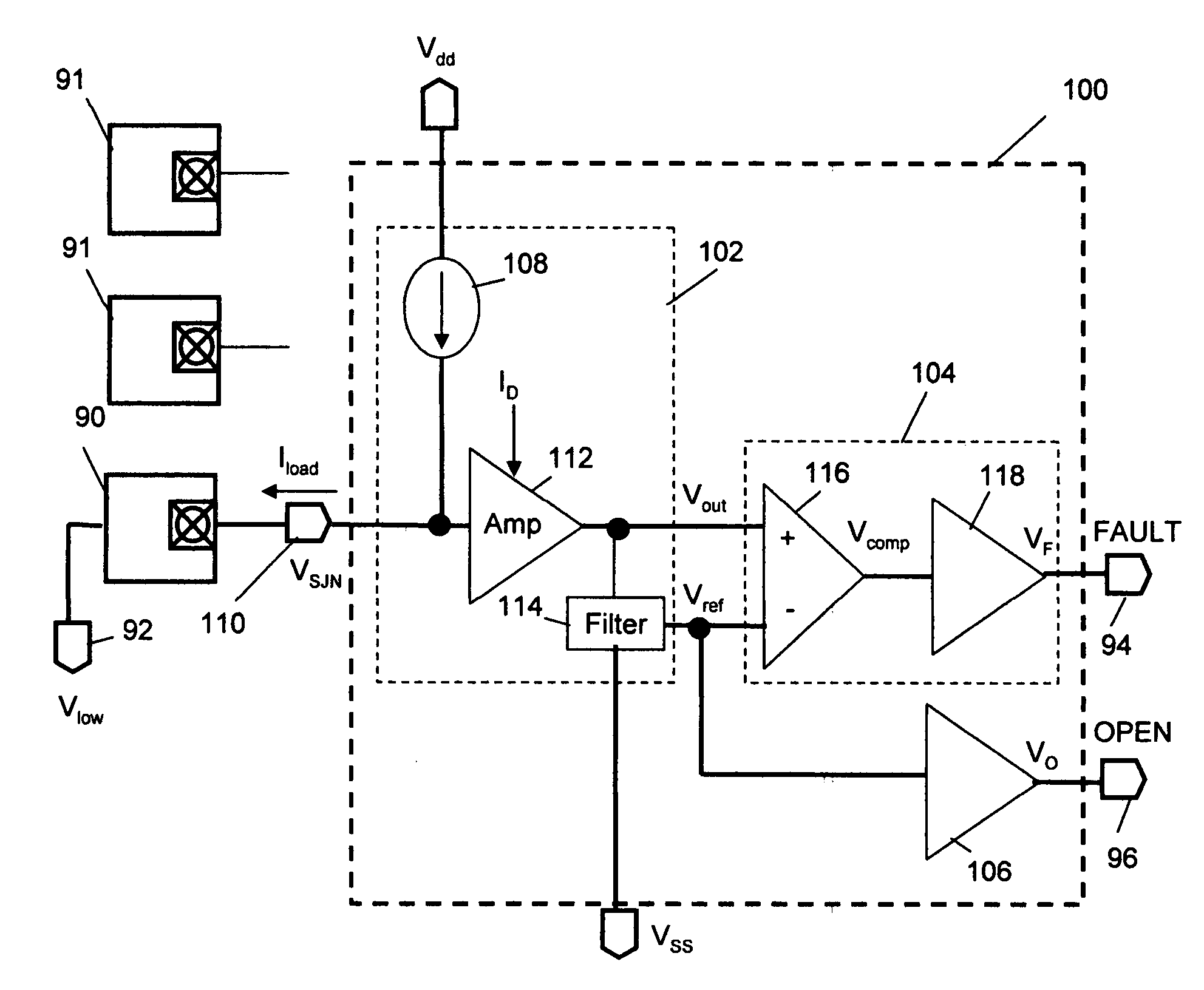 Method and circuit for low-power detection of solder-joint network failures in digital electronic packages