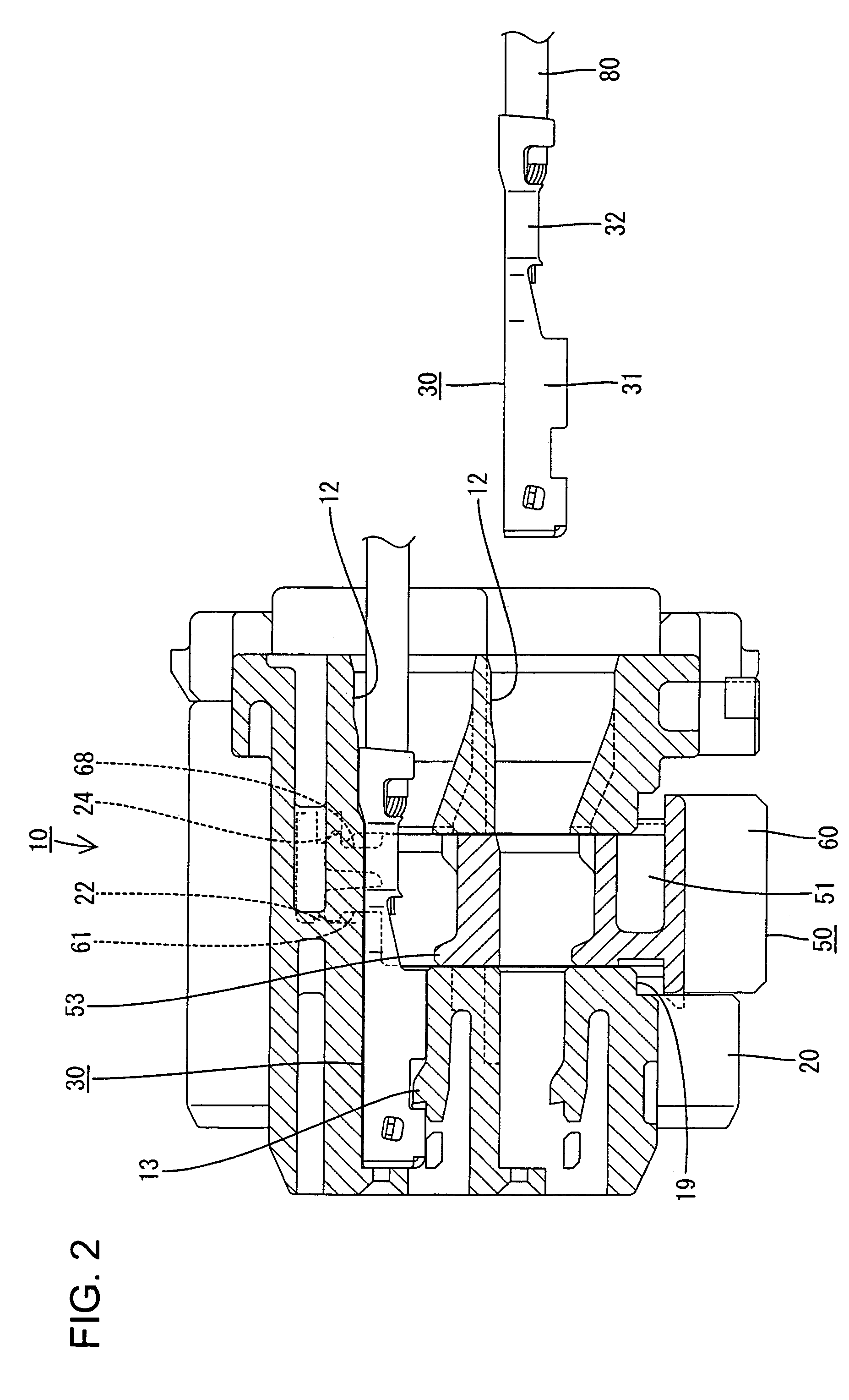 Electrical connector with a terminal retainer with an intermediate lock