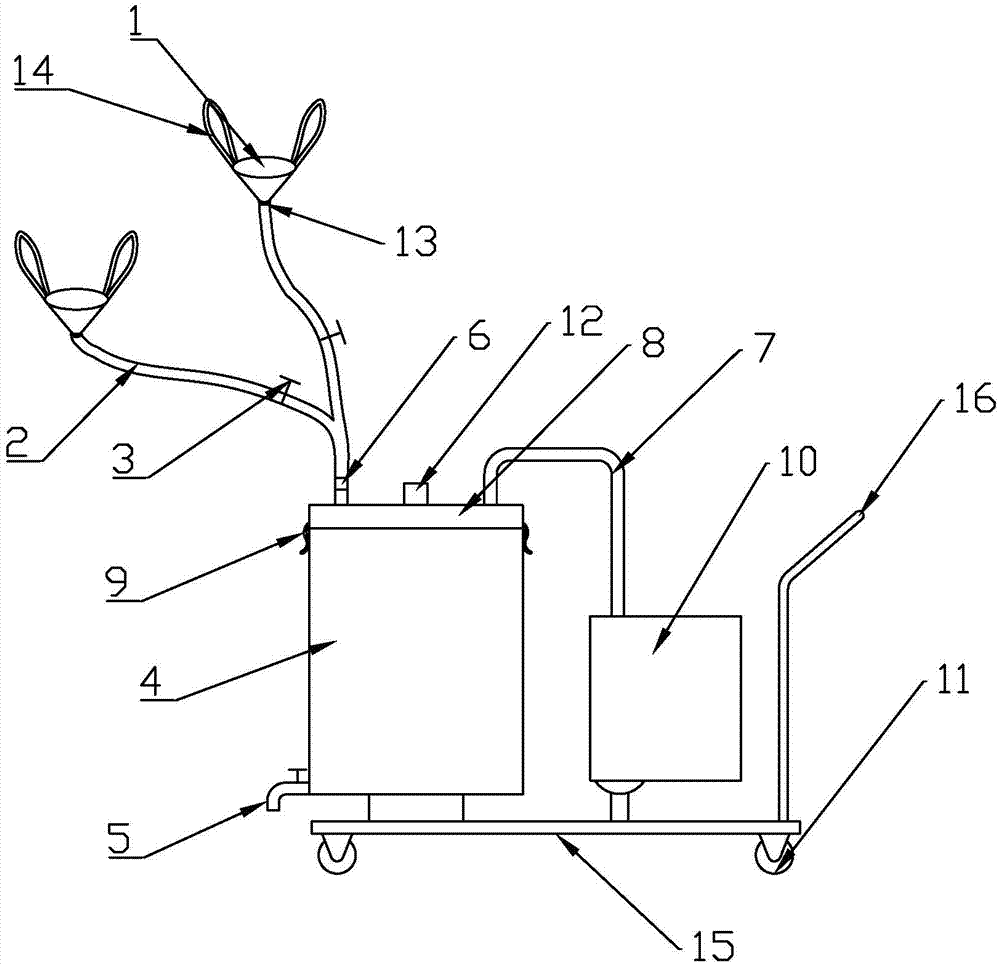 Negative-pressure sheep slaughter blood collection machine