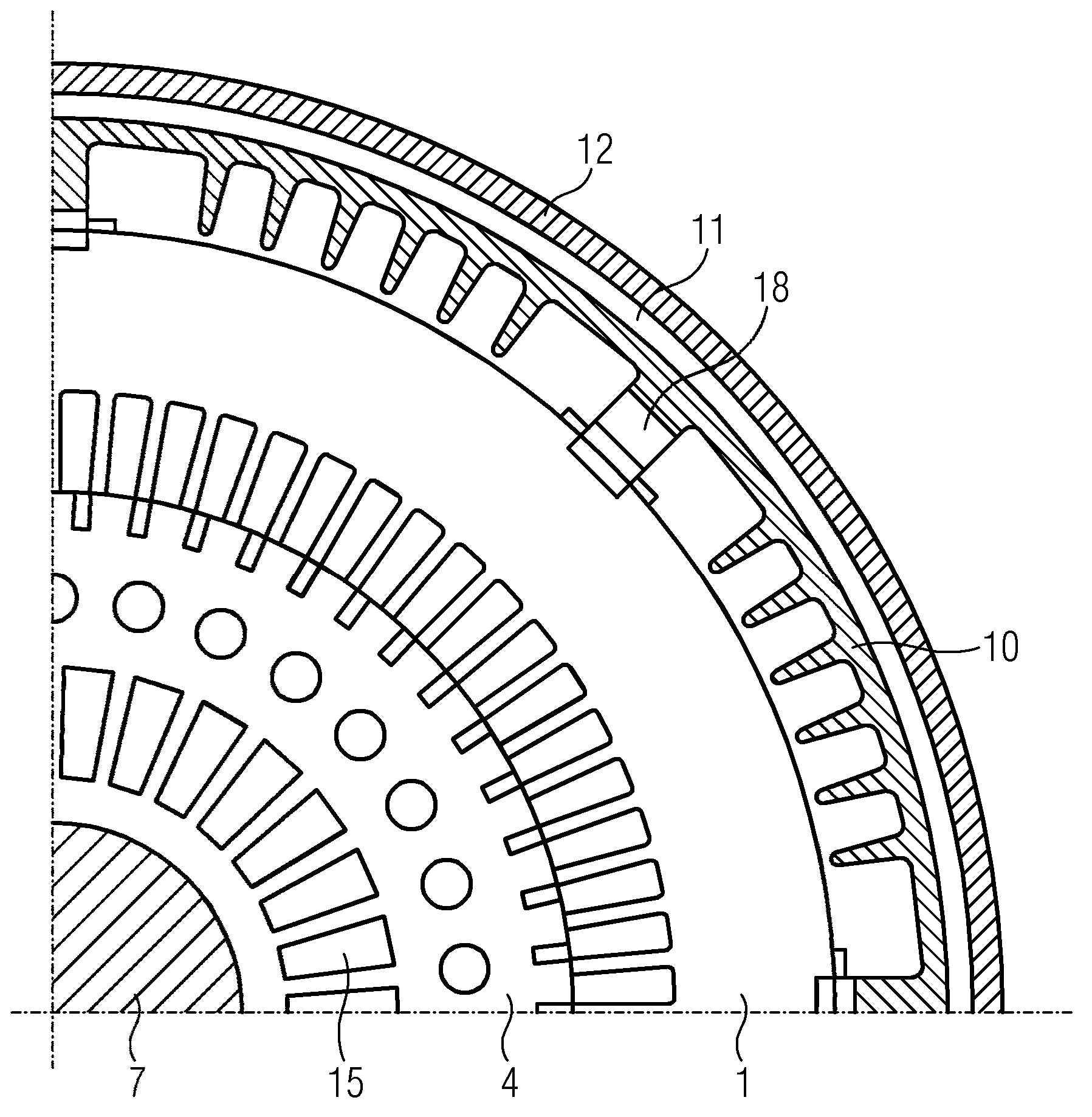 Dynamoelectric machine having air/liquid cooling