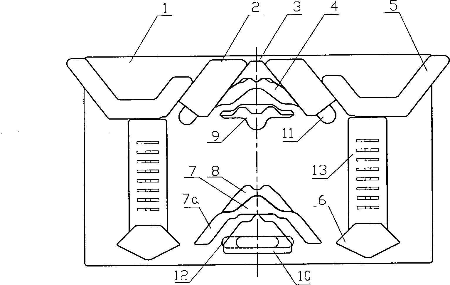 Economical knitting controlling mechanism of computer flat-bed knitting machine