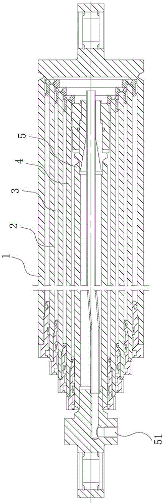 Single-acting welded type four-stage oil cylinder