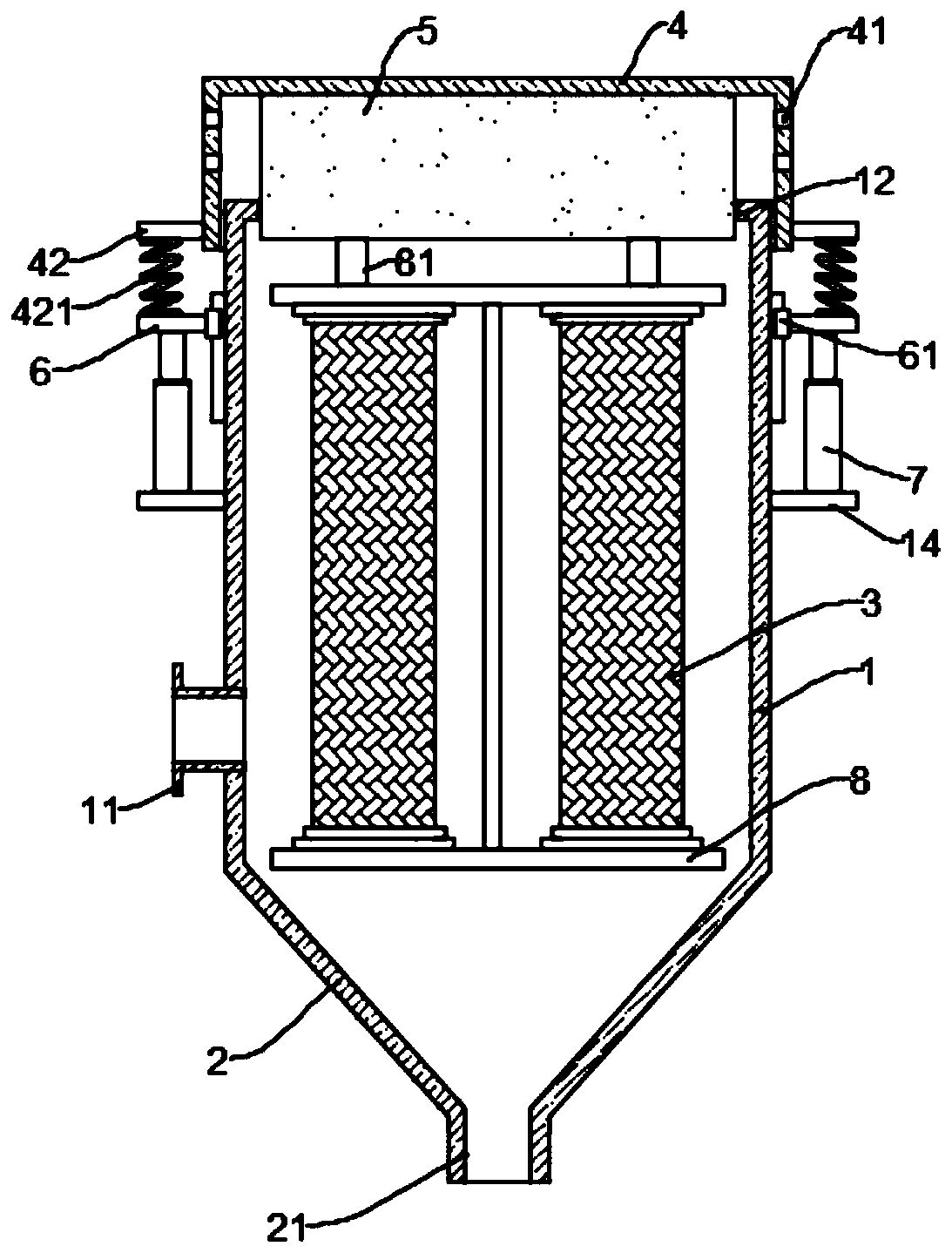 Bag dust removal device for thermal power plant