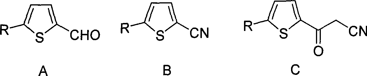 Method for preparing 2-cyanoacet-5-substituted thiophenes compound