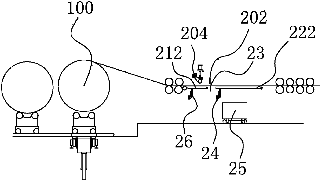 Plate tail material cutting and processing device