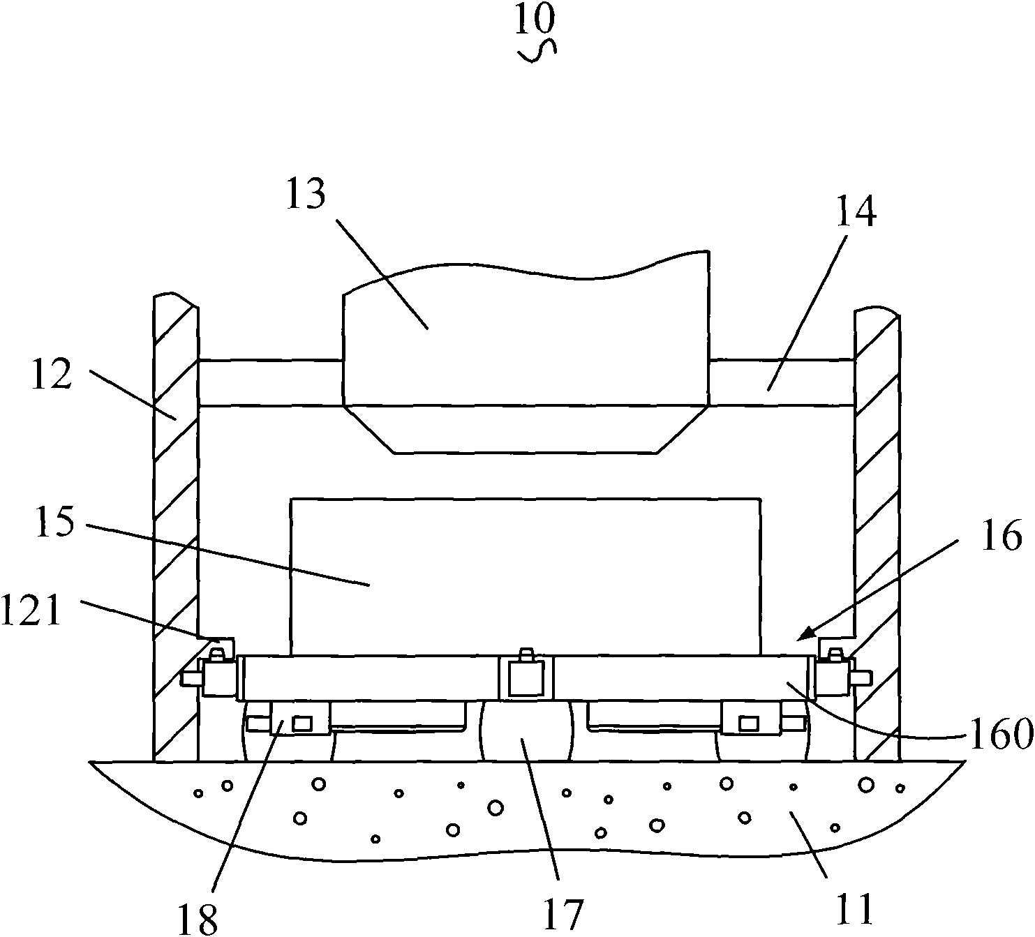 Mobile device of photoetching machine wafer stage and photoetching machine adopting mobile device