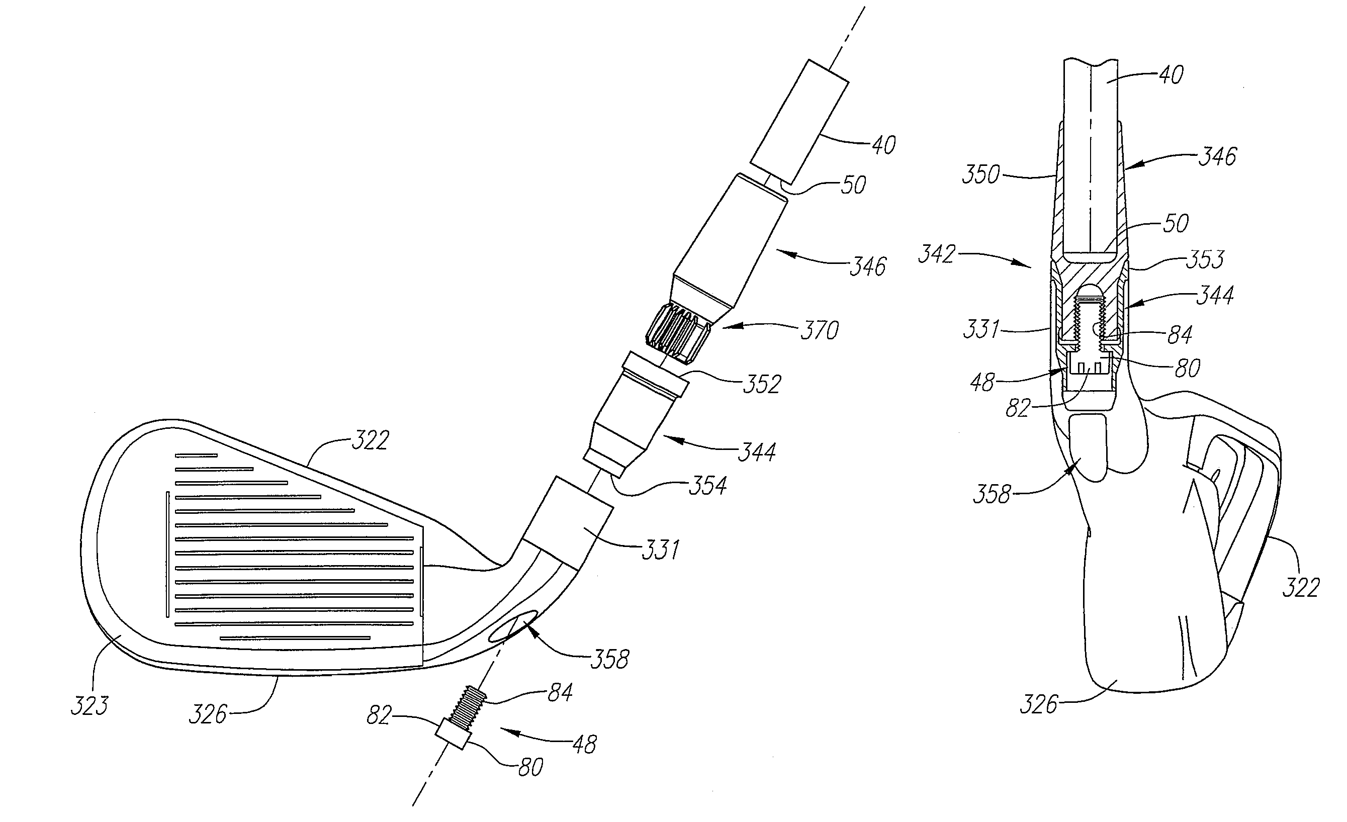 Iron-type golf club with interchangeable head-shaft connection