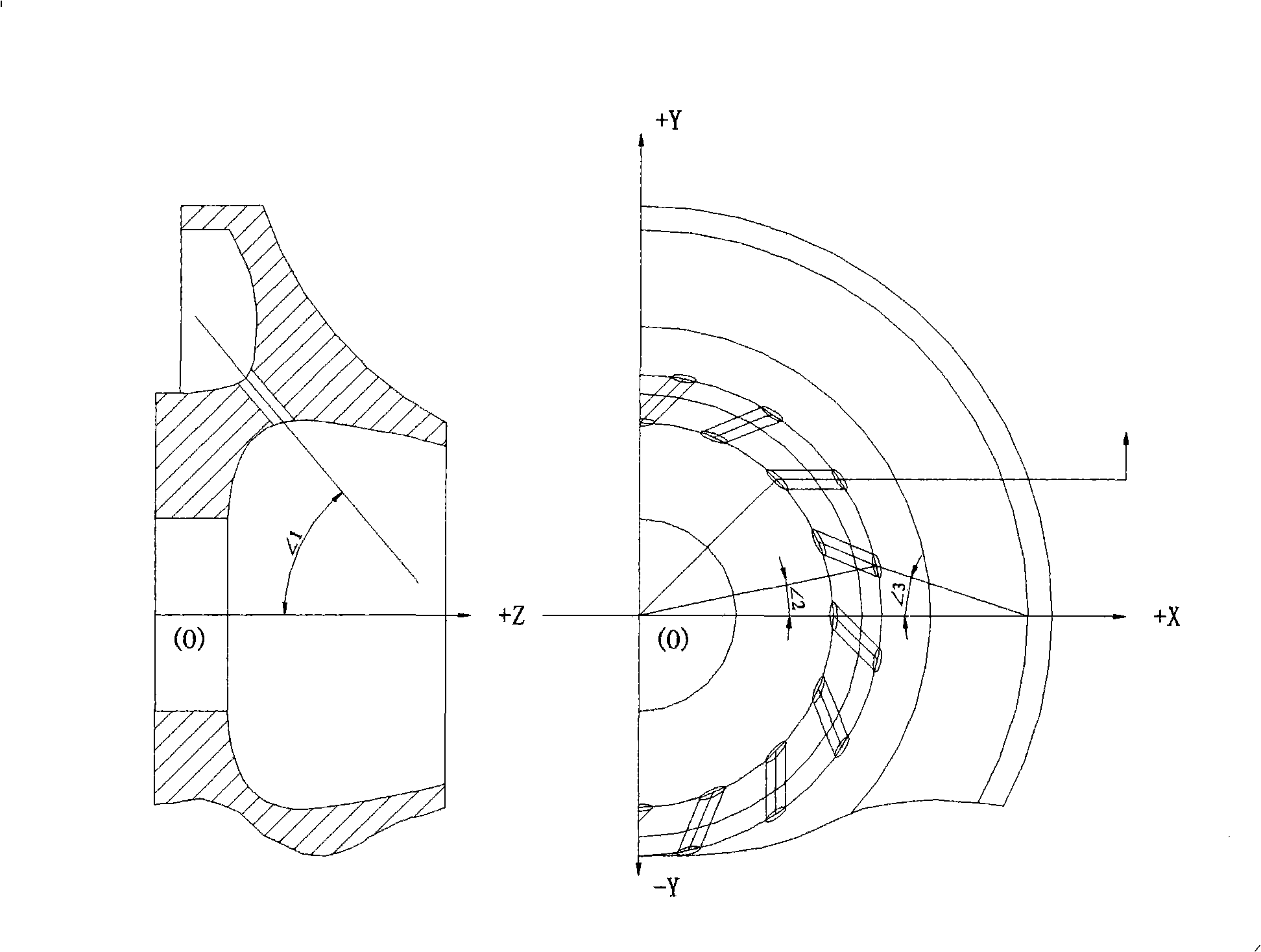 Mixed-flow turbine runner spilled water hole processing technique