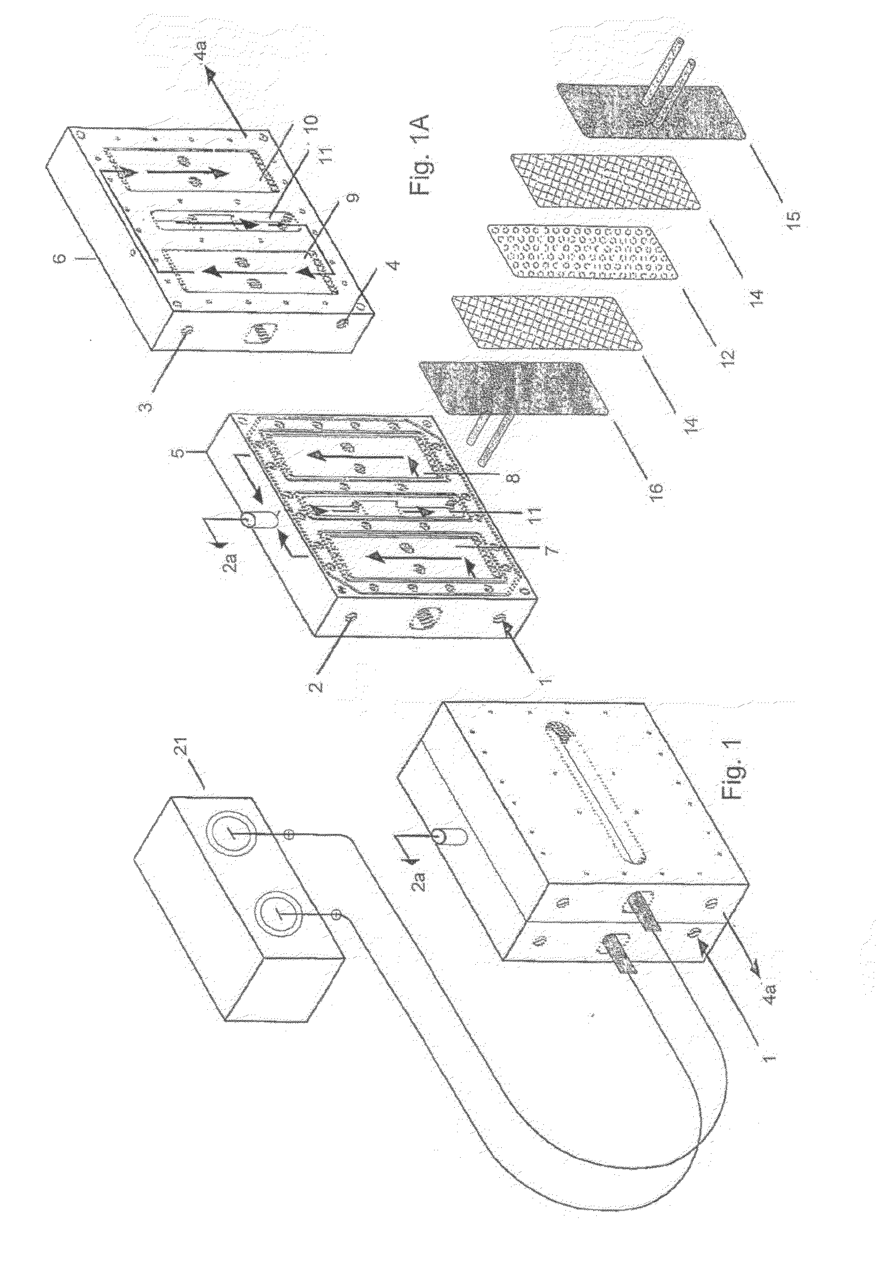 Membrane electrolytic reactors system with four chambers