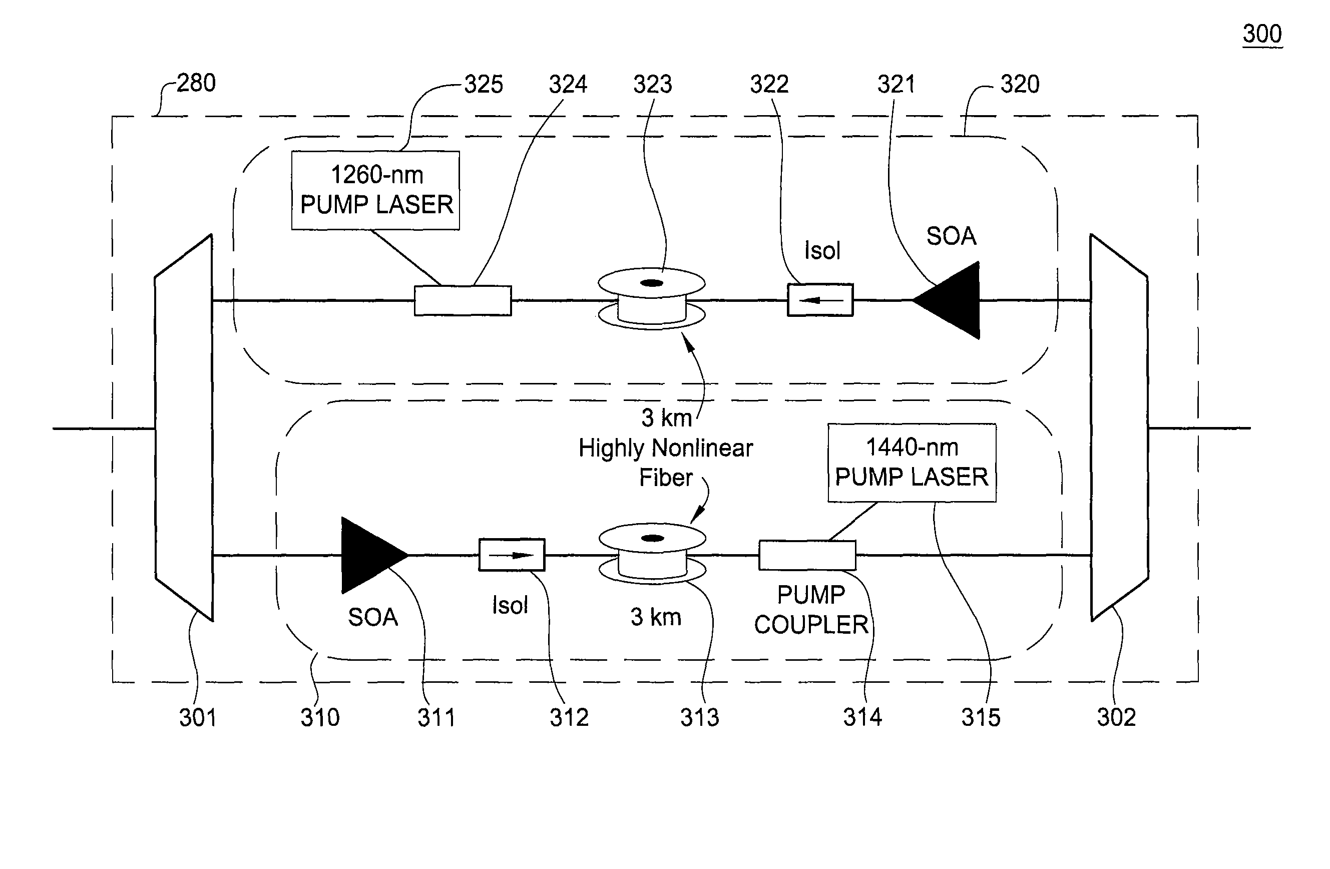 Method and apparatus for providing passive optical networks with extended reach and/or split