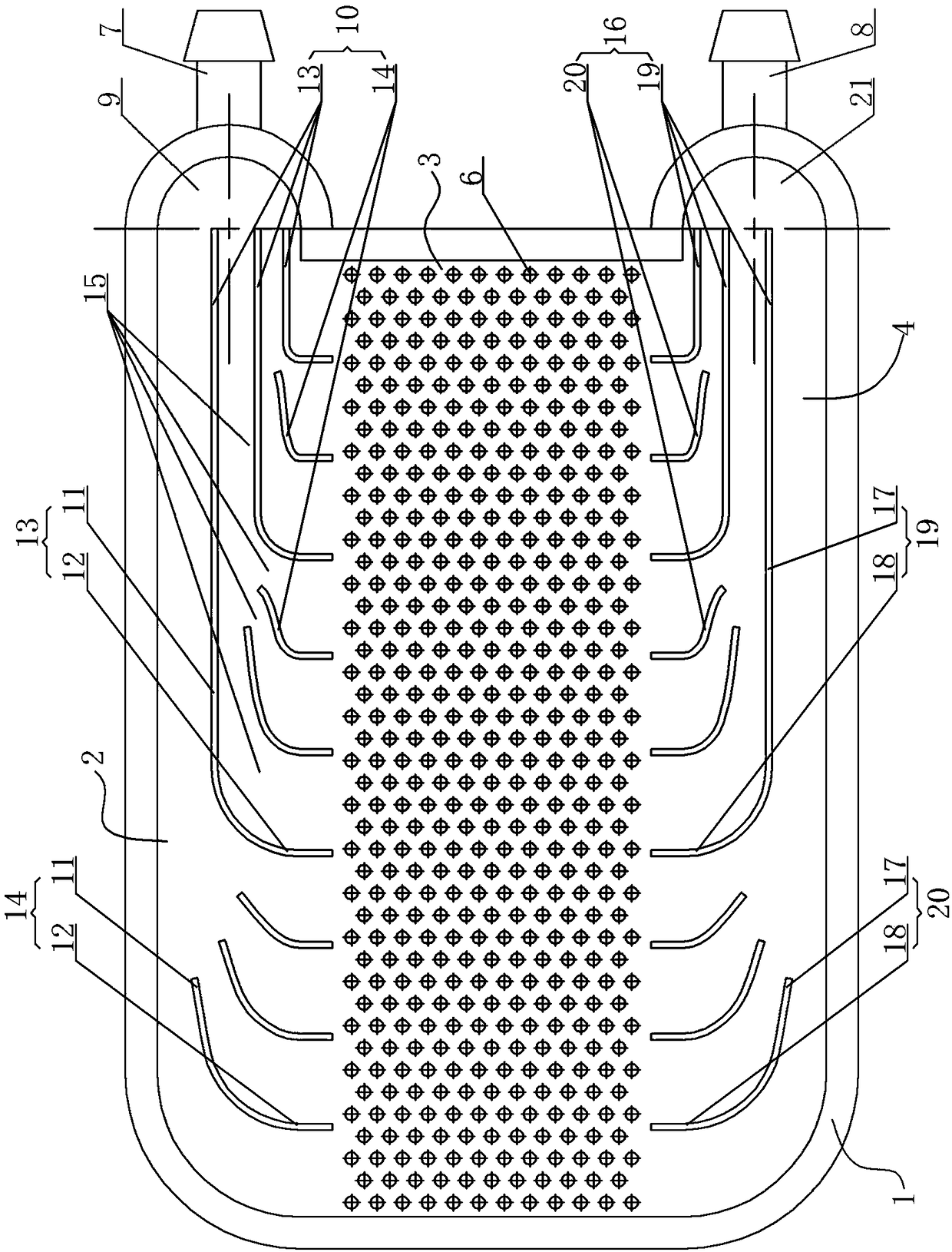 Cooling water channel structure suitable for Pin-Fin power semiconductor module