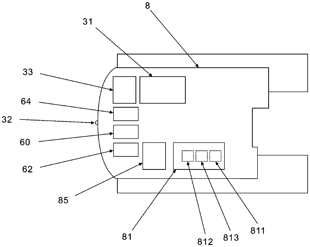 Rocker type wireless remote control device and excavator toy controlled by the device