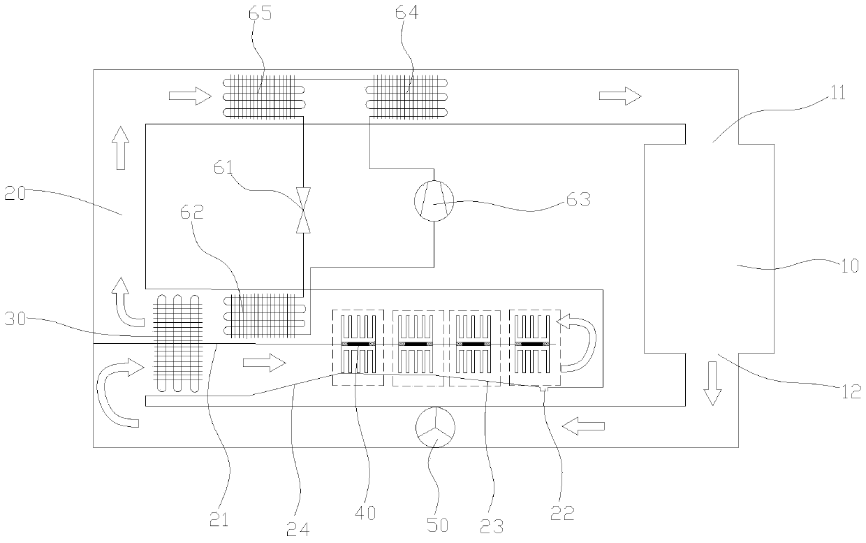 Small-size heat pump drying device realizing high-efficiency dehumidification