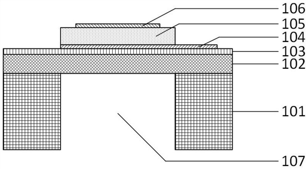 Laminated film structure, multi-mode piezoelectric type miniature ultrasonic transducer and manufacturing method