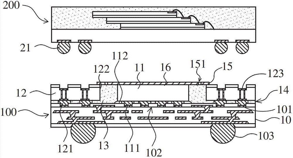 Semiconductor packaging structure for stacking and manufacturing method thereof