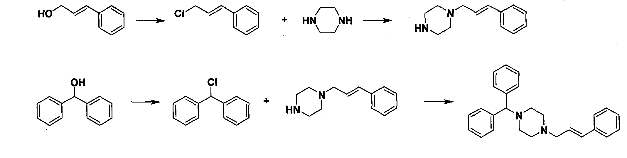 New synthesis method of cinnarizine