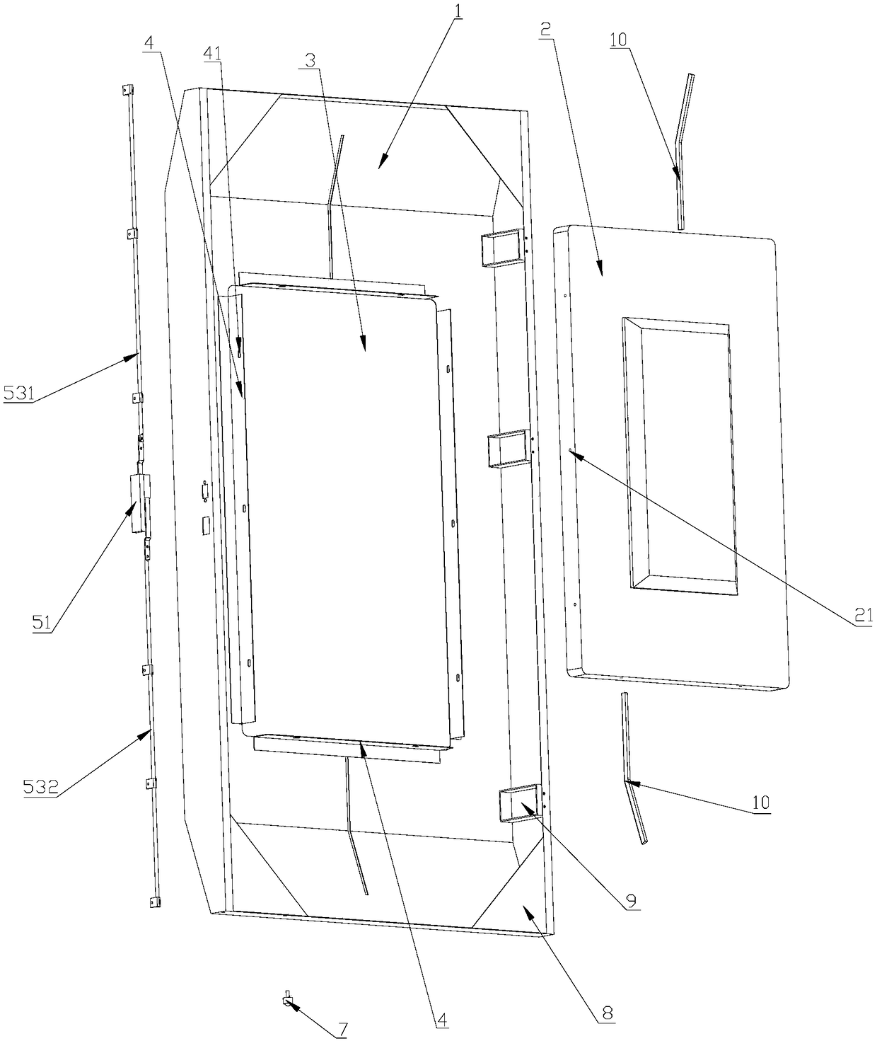 Door of human body scanning fitting room and human body scanning fitting room