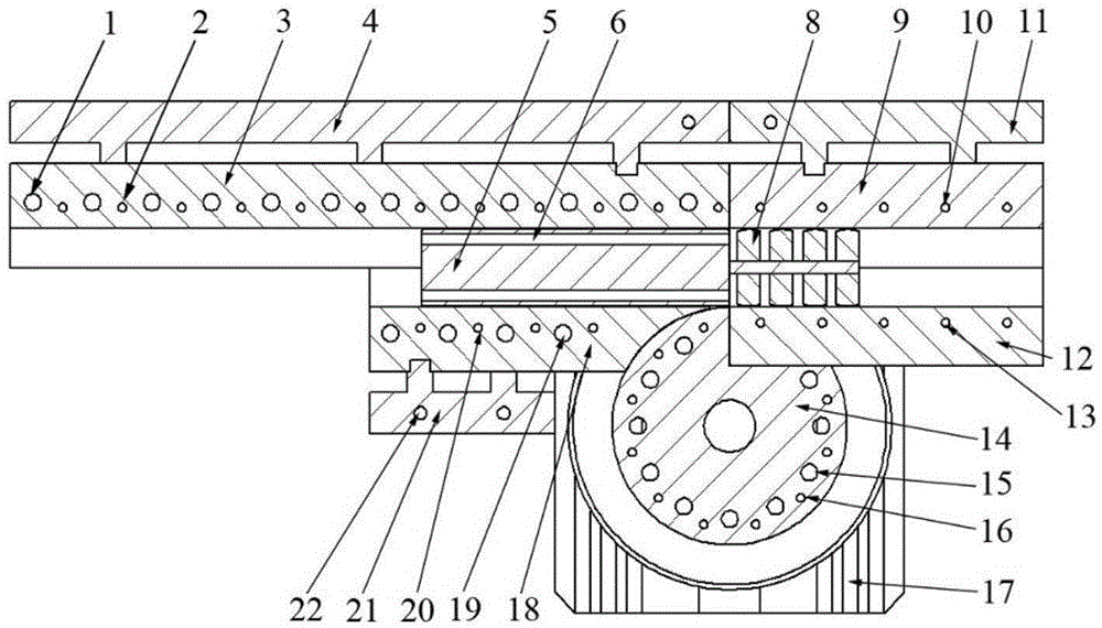 Numerical control differential heating bending forming mould for titanium tube and method