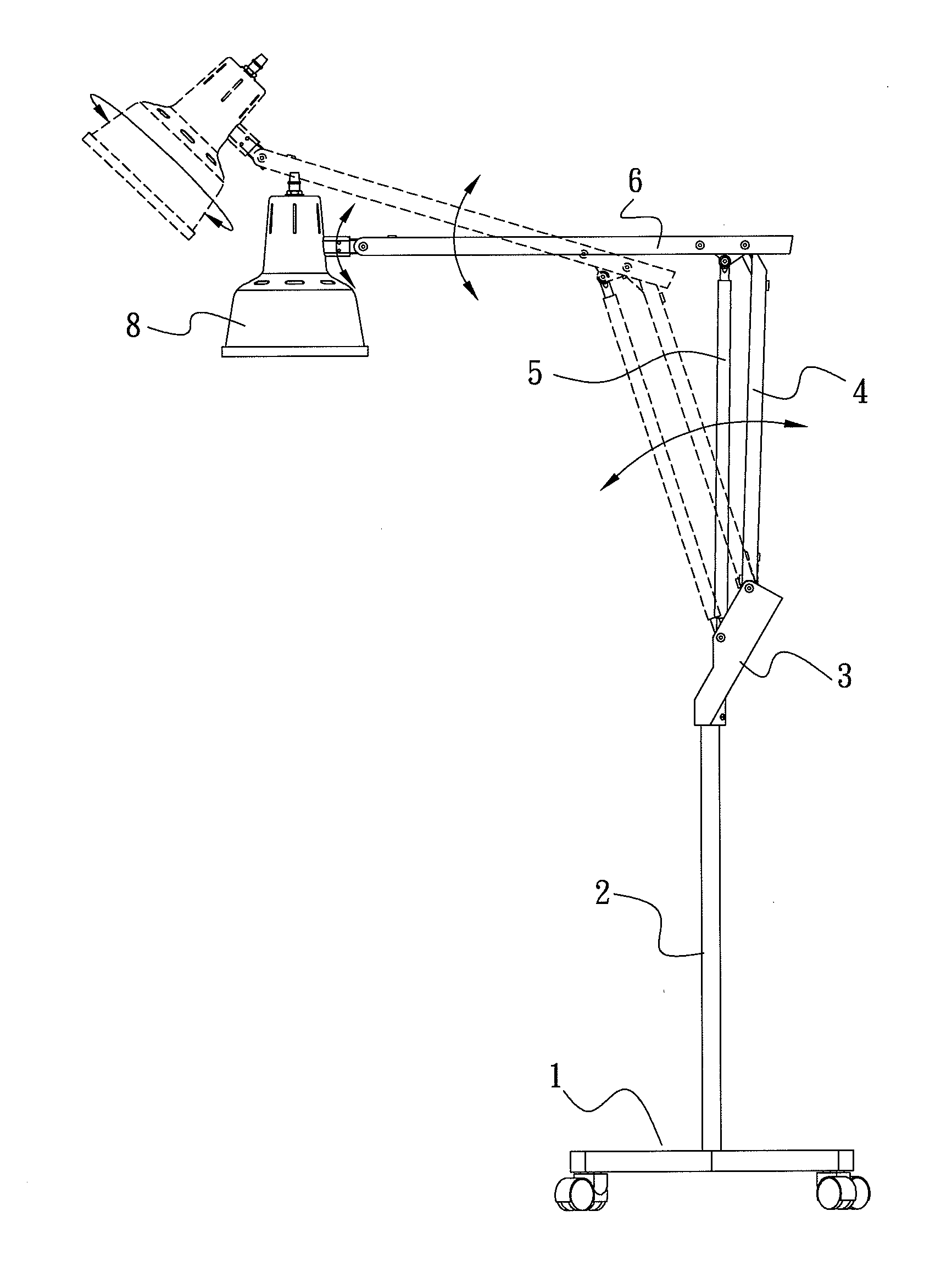 Adjustable sructure for lamp stand