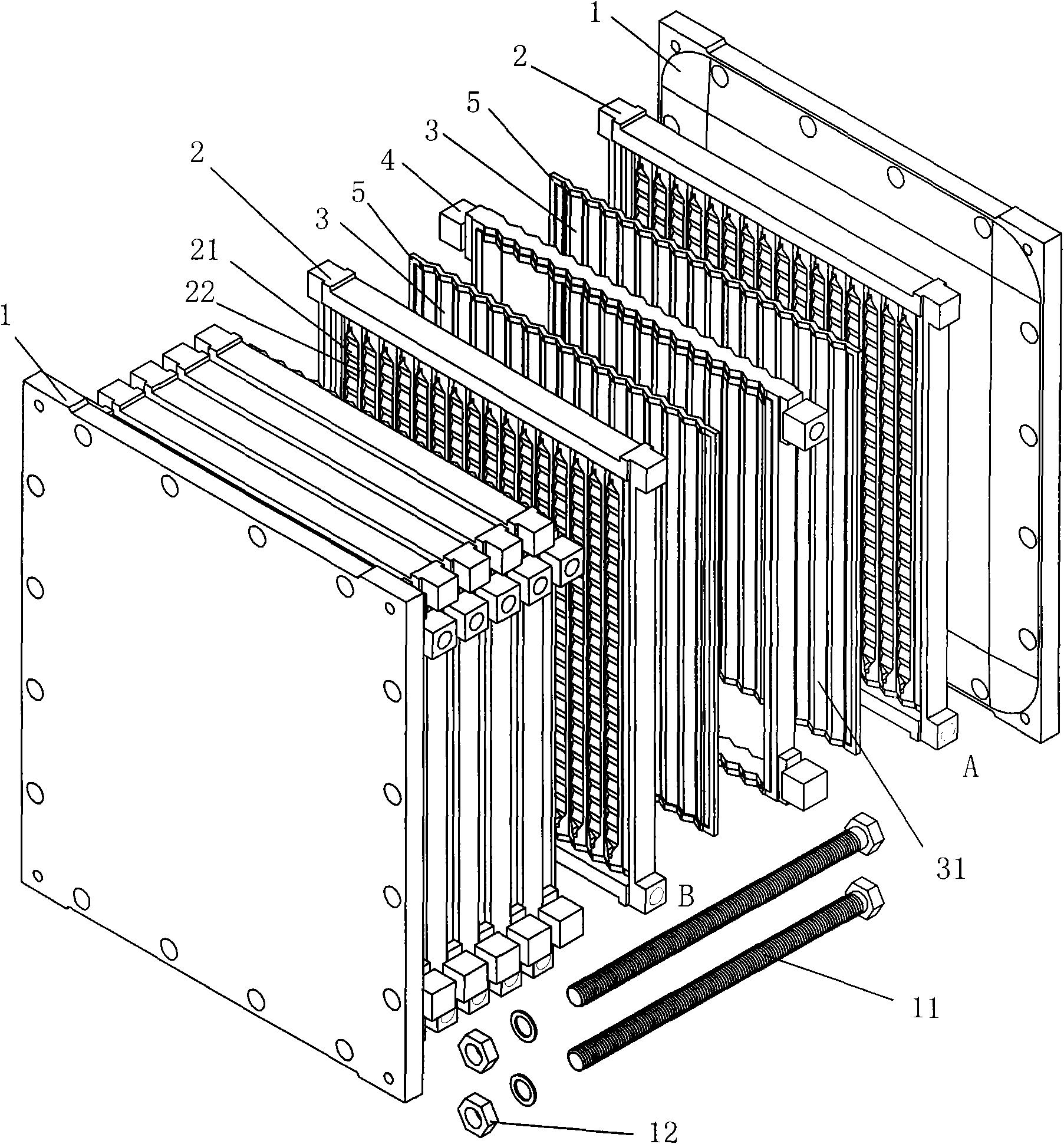 Plate cavity-type heat exchanger