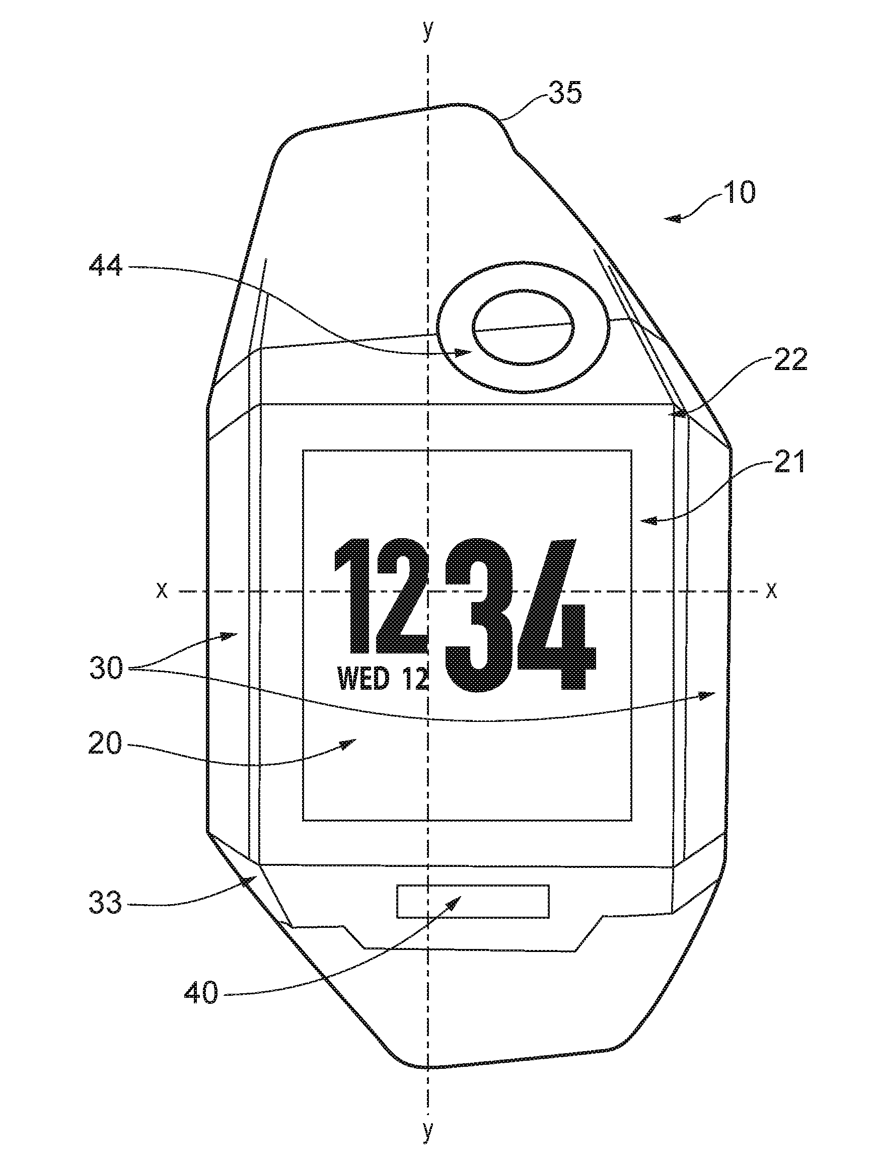 Placement of an antenna in a wrist worn device