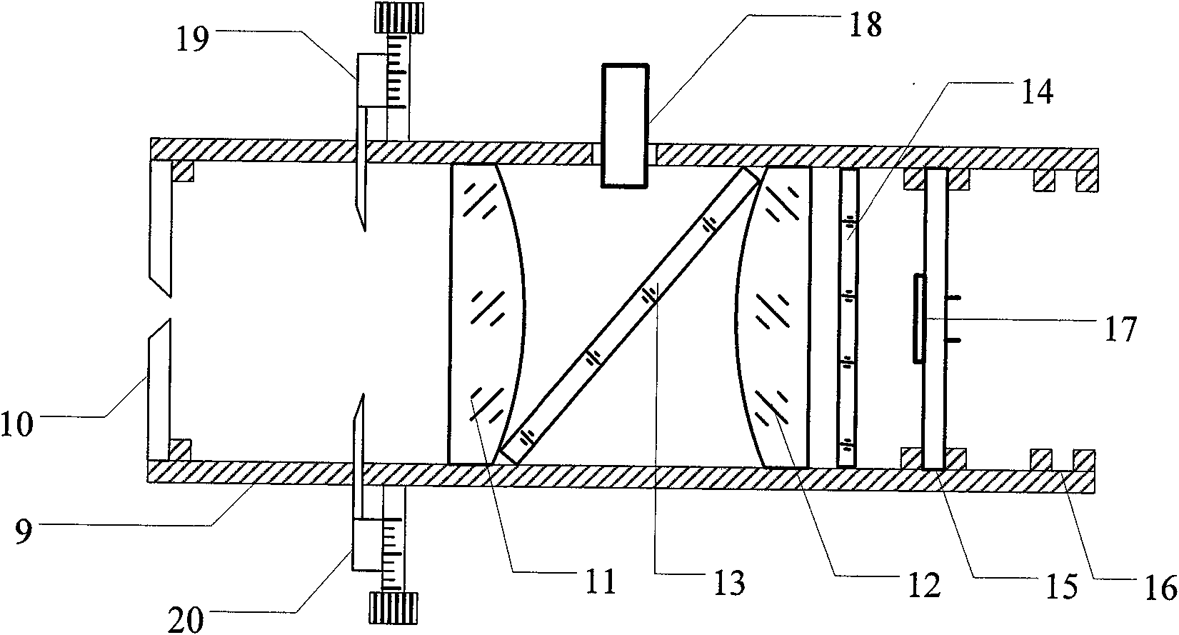 Optical character testing device for mercury lamp case and testing method thereof