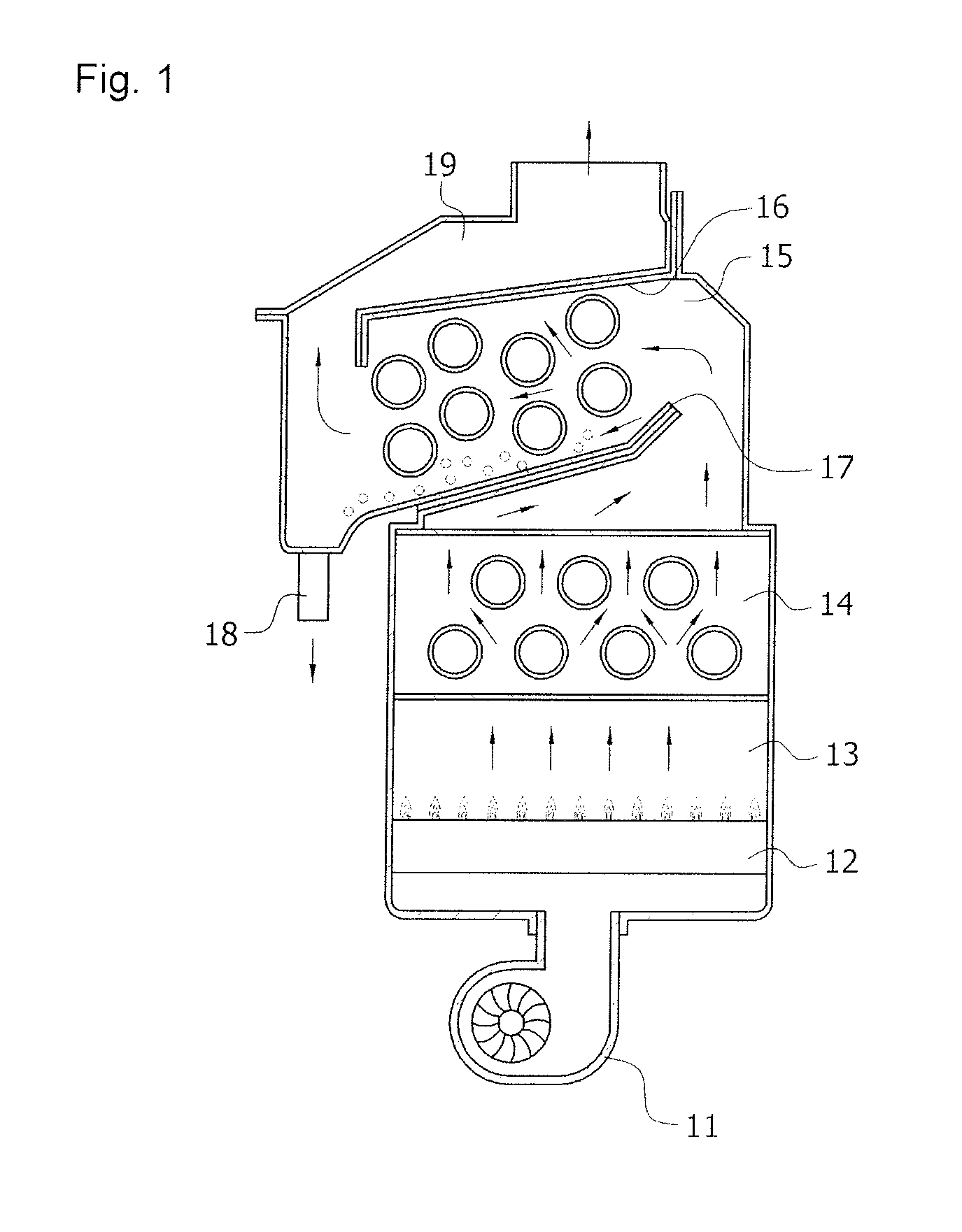 Latent heat exchanger in condensing boiler