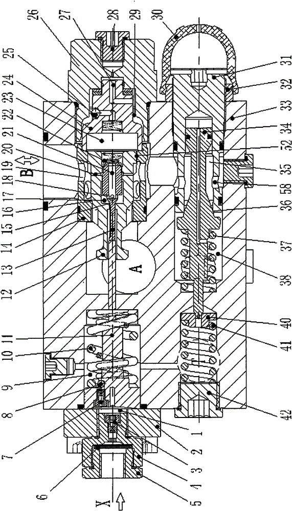 Balance valve with secondary pressure overflow