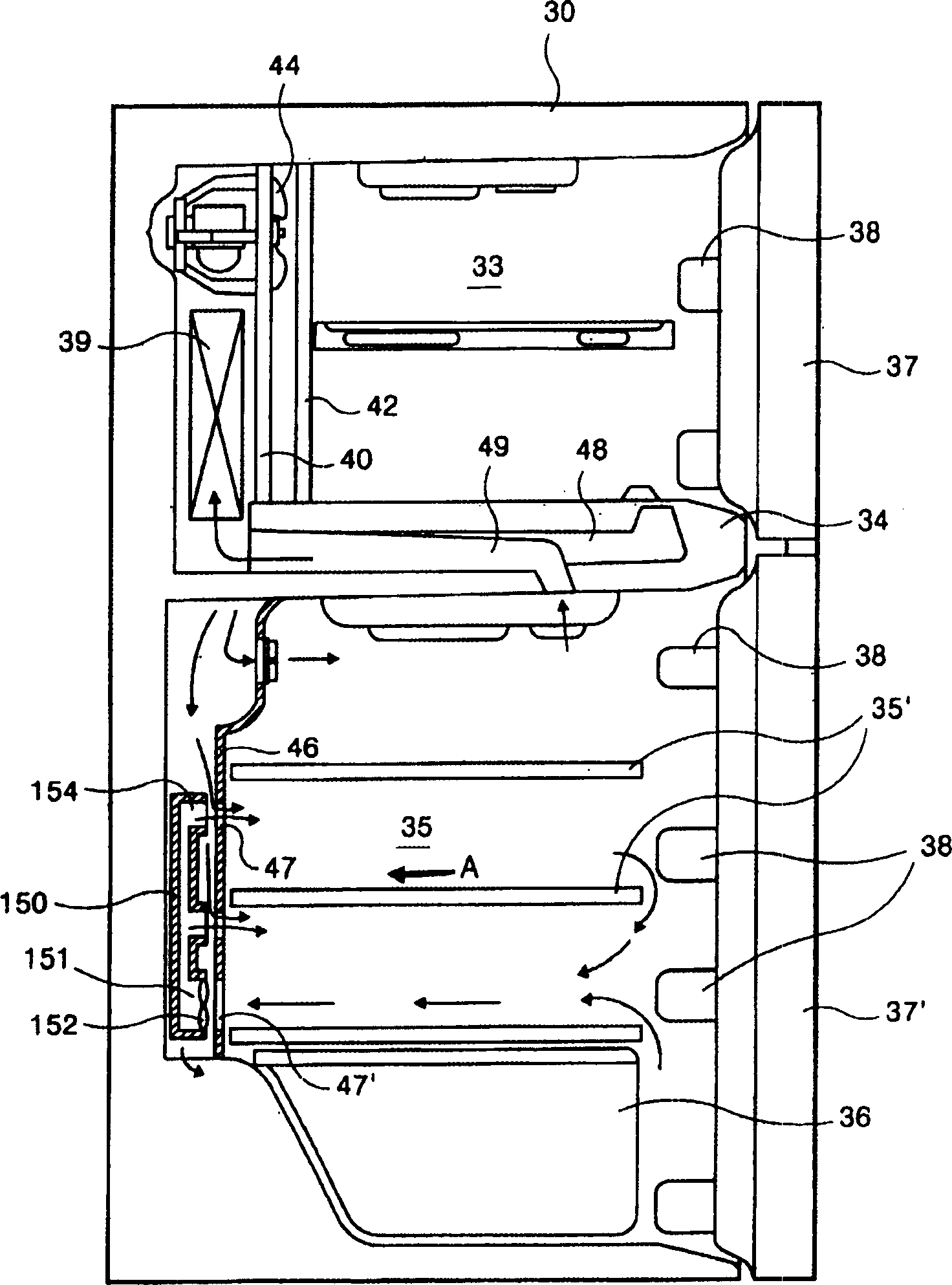 Apparatus and method for controlling cold air circulation in refrigerator