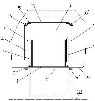 Railway engineering vehicle-mounted lifting door device