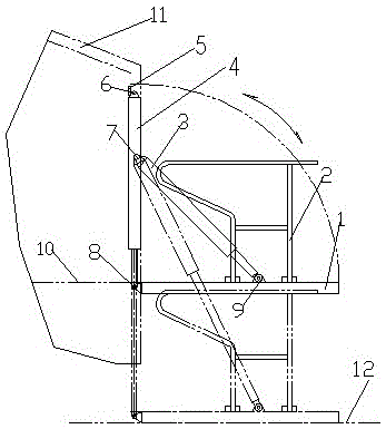 Railway engineering vehicle-mounted lifting door device