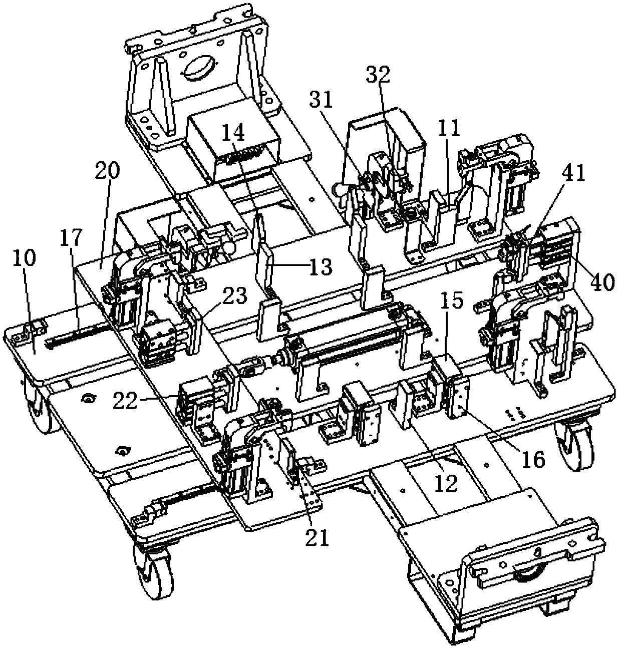 Flexible welding jig of automobile battery tray