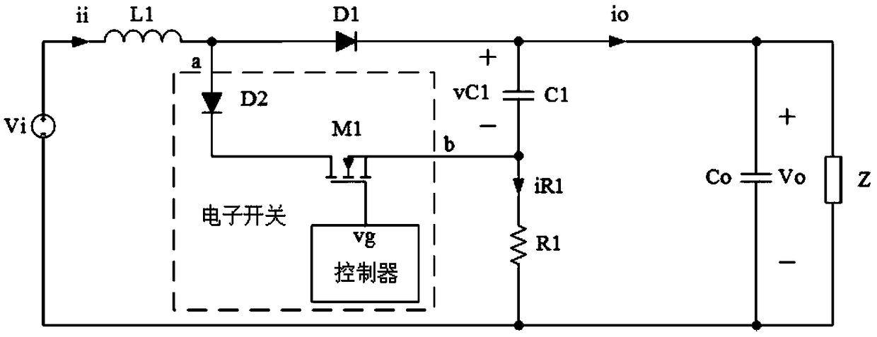 Boost DC-DC converter with continuous input and output currents