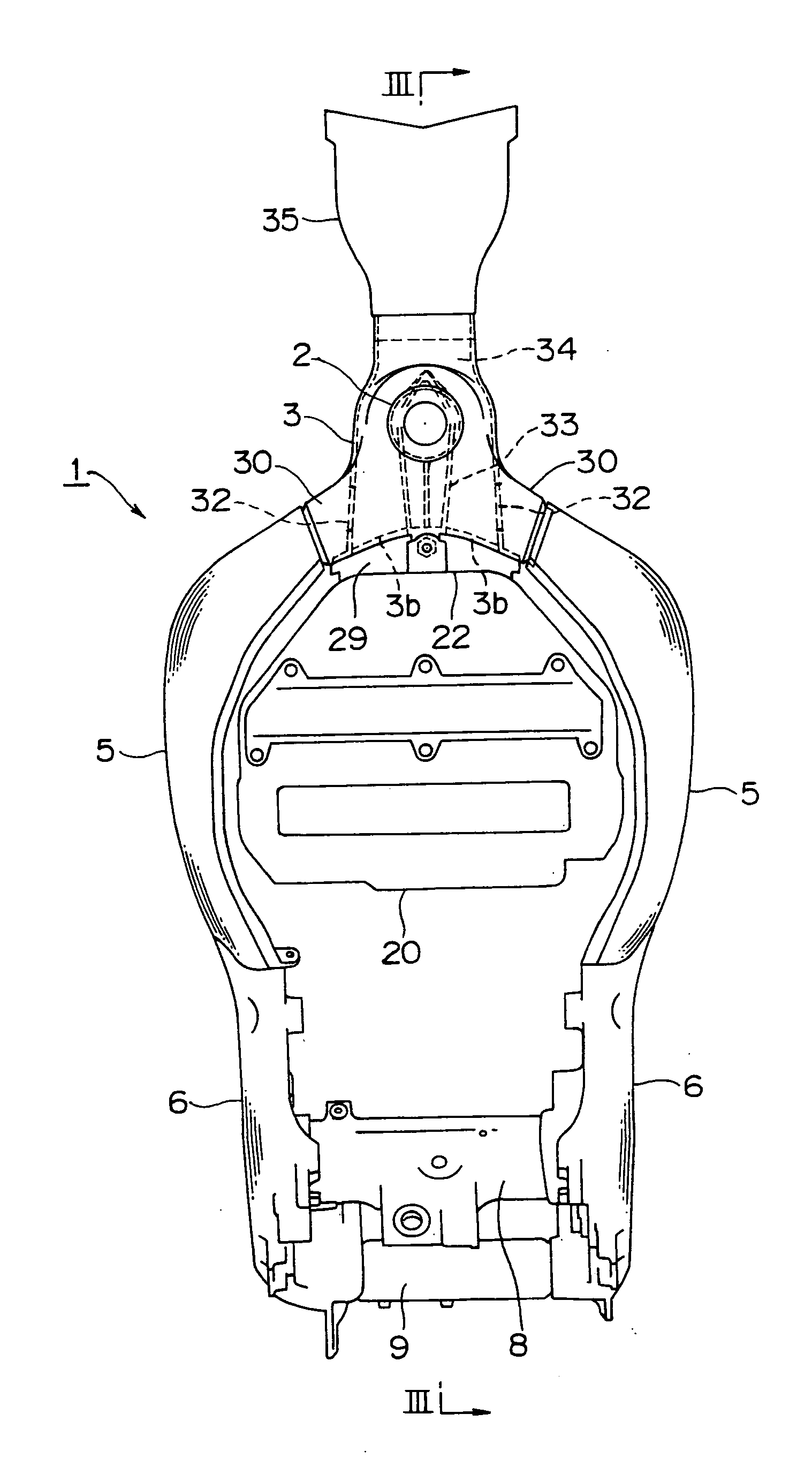 Air intake device for two-wheeled motor vehicle