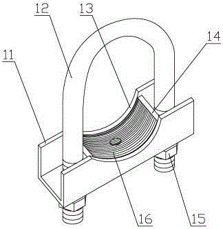 Double-U-shaped clamp-type anti-skidding universal wall-connecting part for scaffold