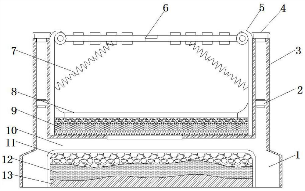 An ecological garden landscape permeable road