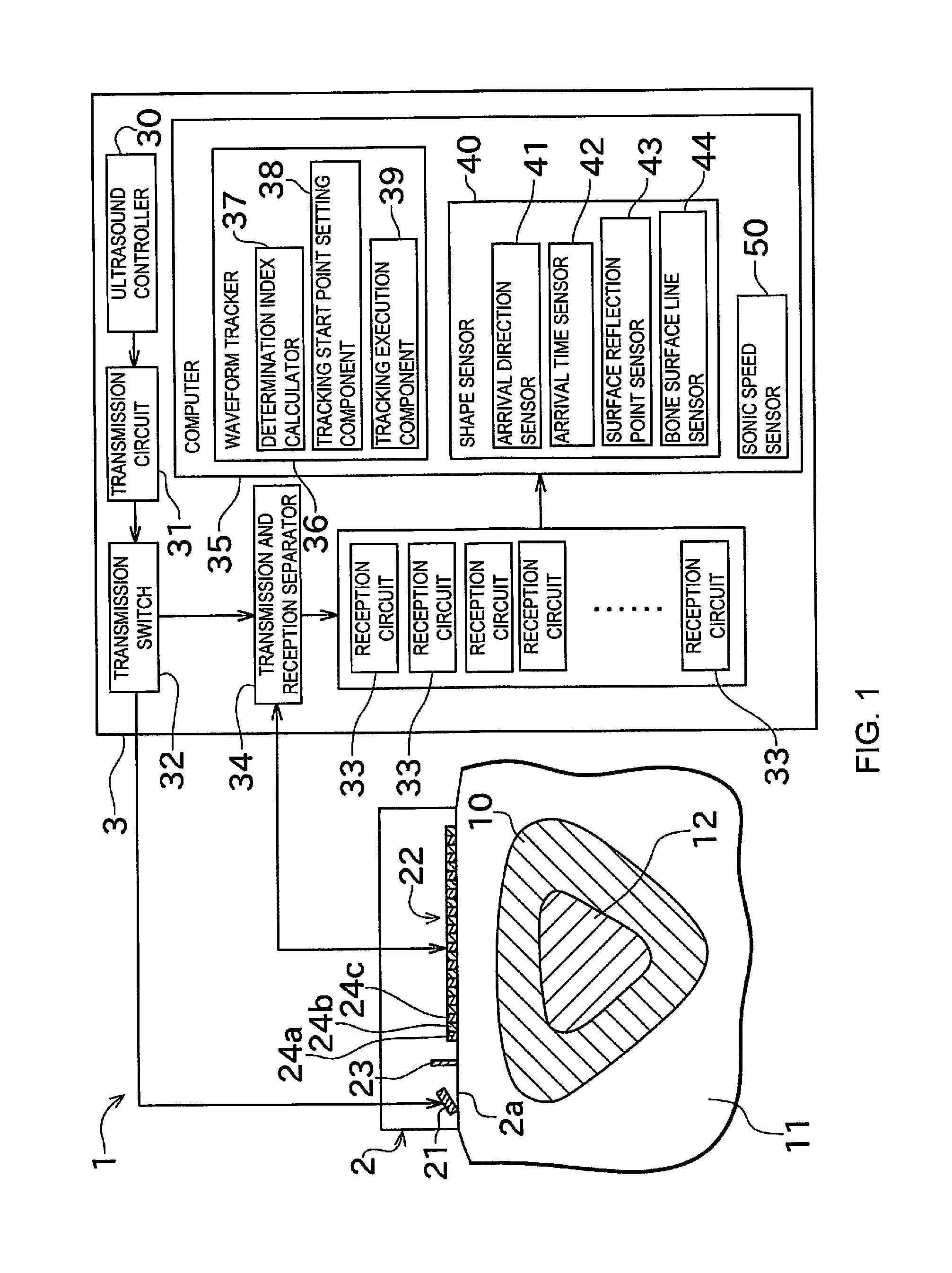 Waveform tracking device, ultrasound diagnostic device, and waveform tracking method