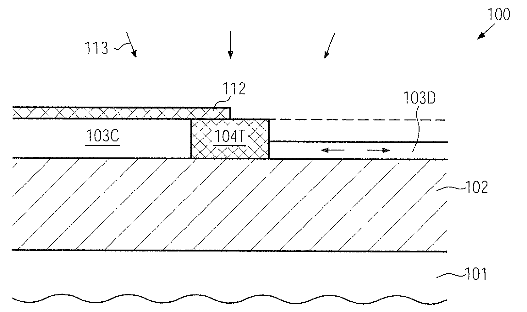 Structured strained substrate for forming strained transistors with reduced thickness of active layer