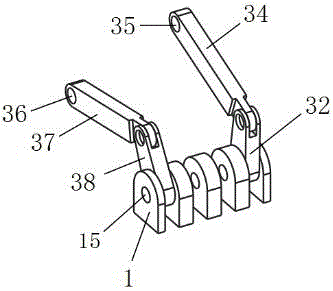 Multi-unit connection rod driving type three-range-of-motion loading robot with three rocker arms