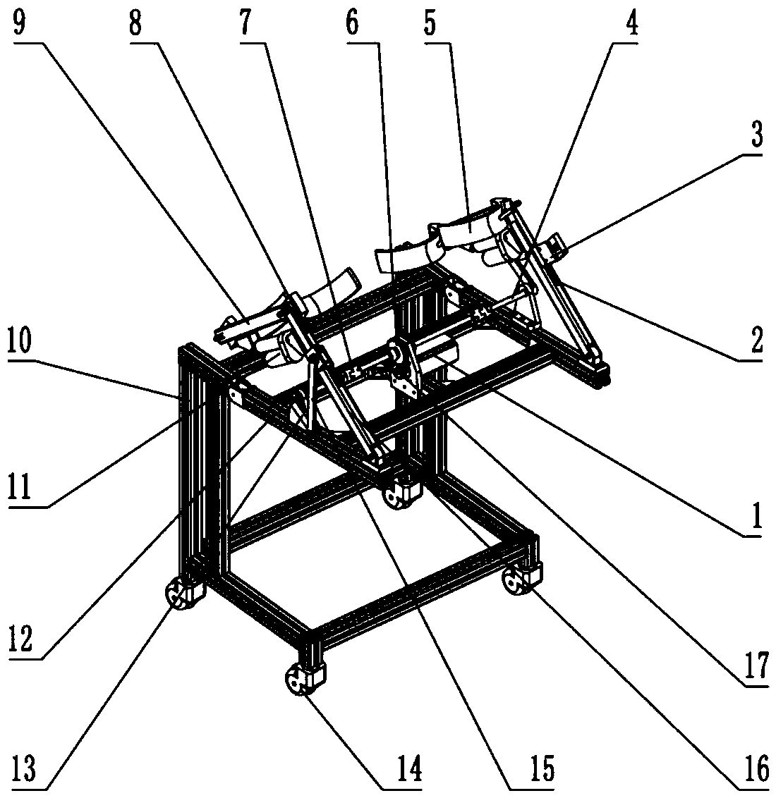 A system for coordinate motor rehabilitation of both lower limbs of cerebral palsy patient in intensive care room