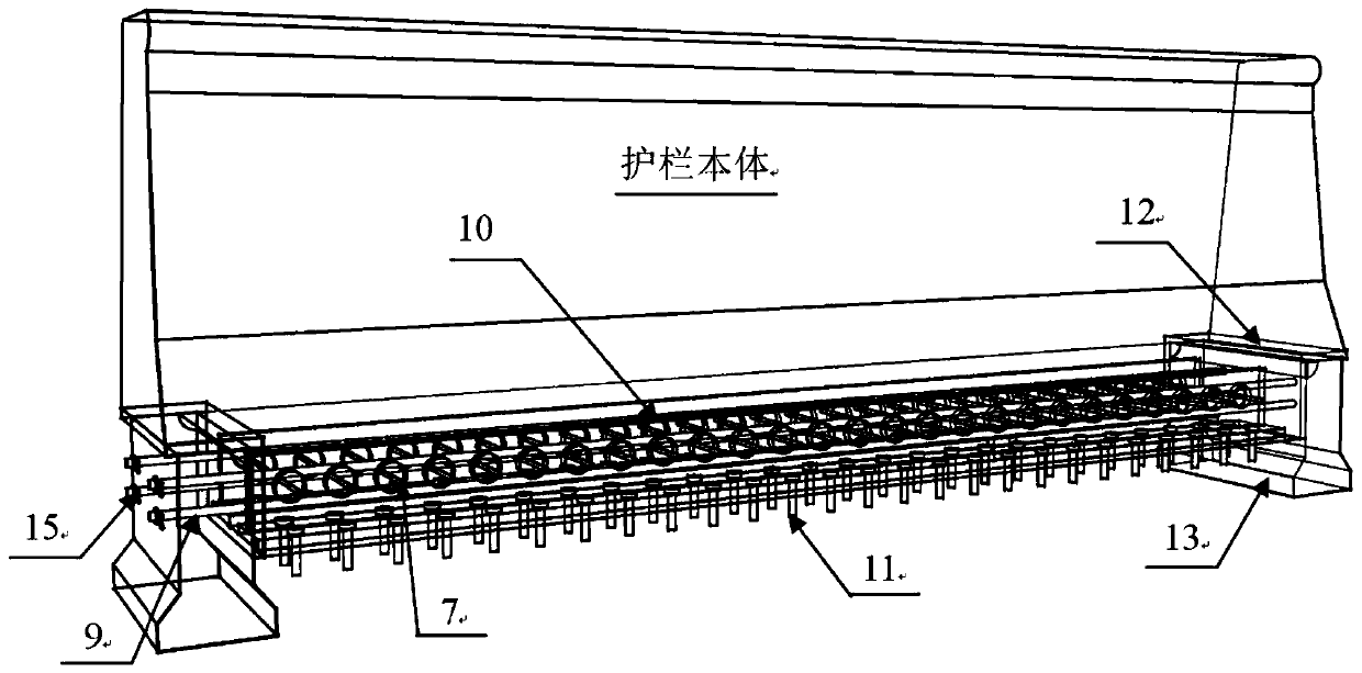 Connecting structure of fabricated steel bridge deck concrete crash barrier and complete set of construction method of connecting structure