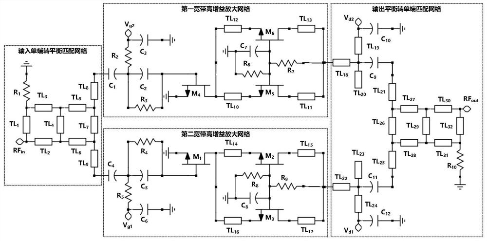 Broadband high-efficiency microwave power amplifier