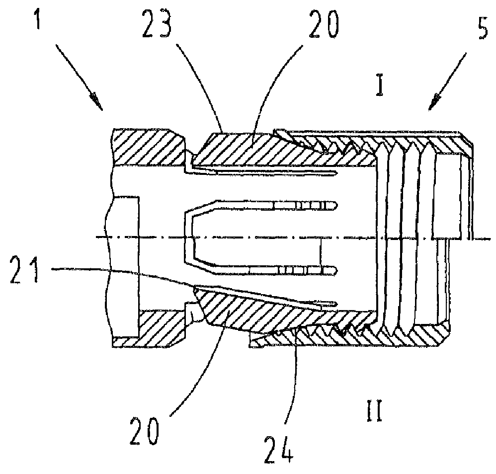 Connector housing with integrated cable clamp