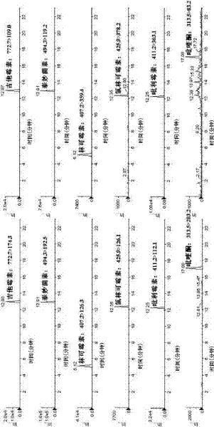 Method for simultaneously measuring various drug residues in honey by utilizing liquid chromatogram tandem mass spectrum isotope dilution method