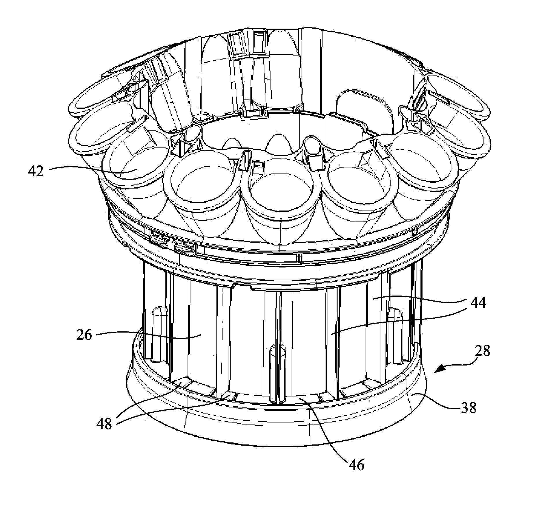 Cyclonic separator having a shroud