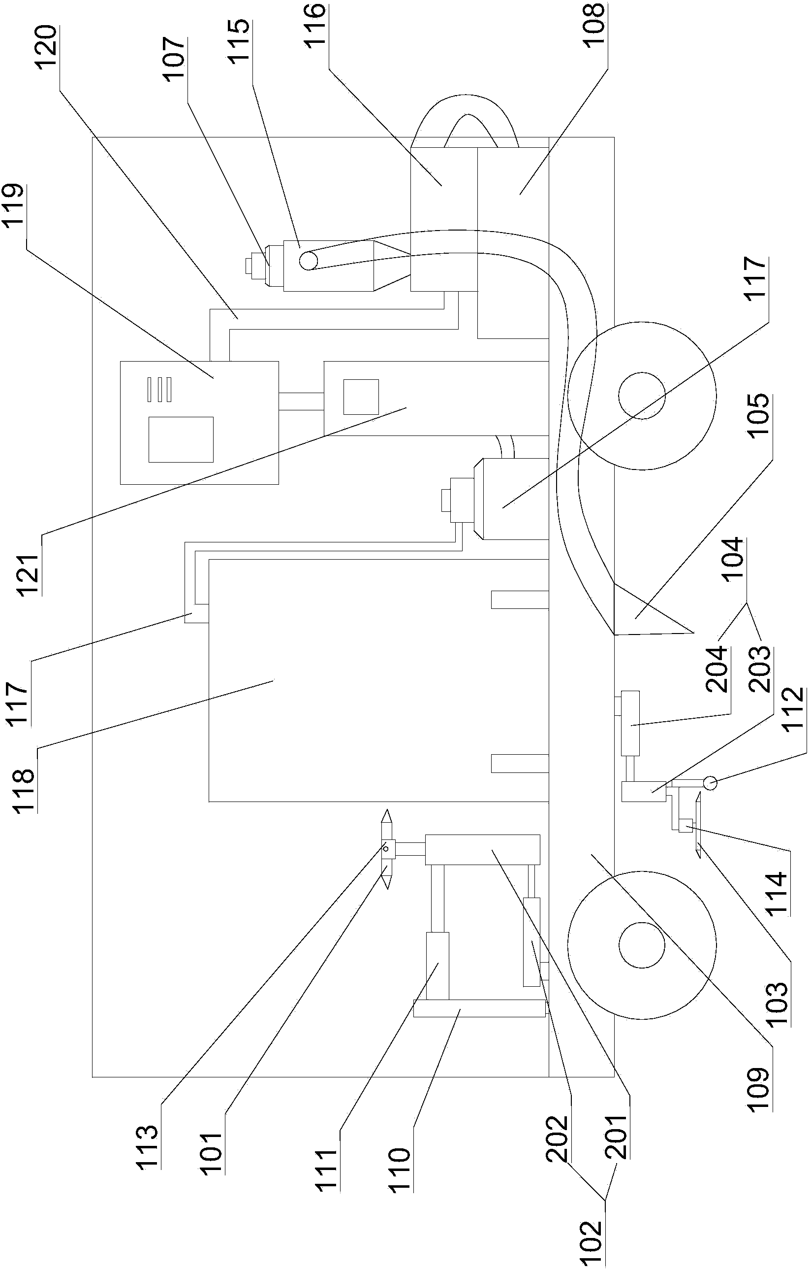 Highway greening pruning device and sweeper