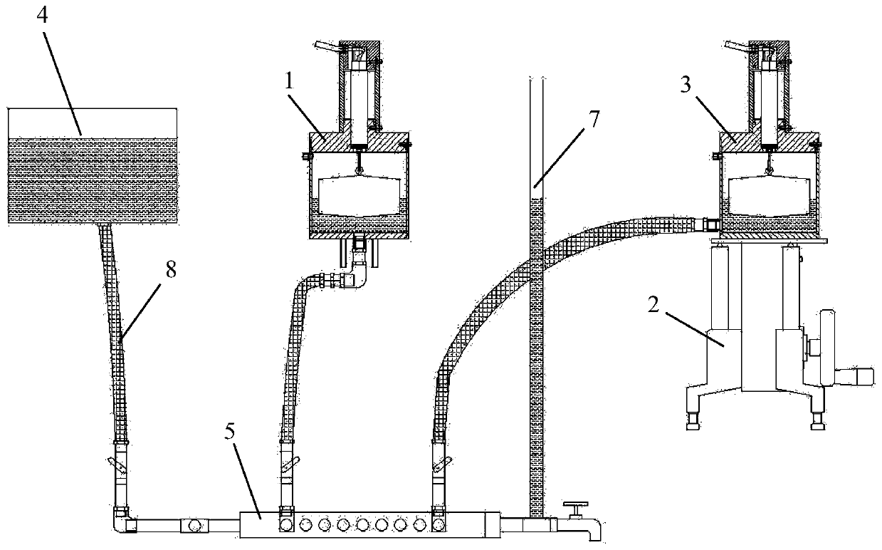 Hydrostatic level gauge on-line calibration system and calibration method thereof