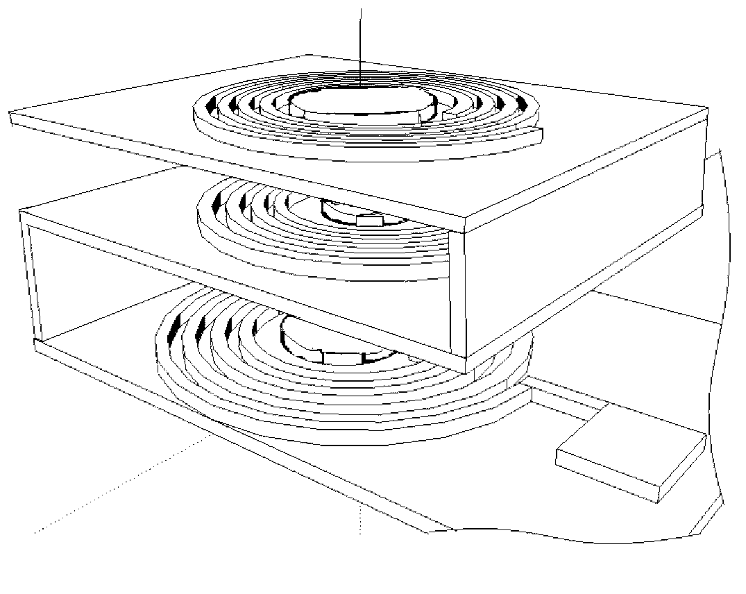 Preparation method of flexible substrate-based folding spiral inductor provided with magnetic core