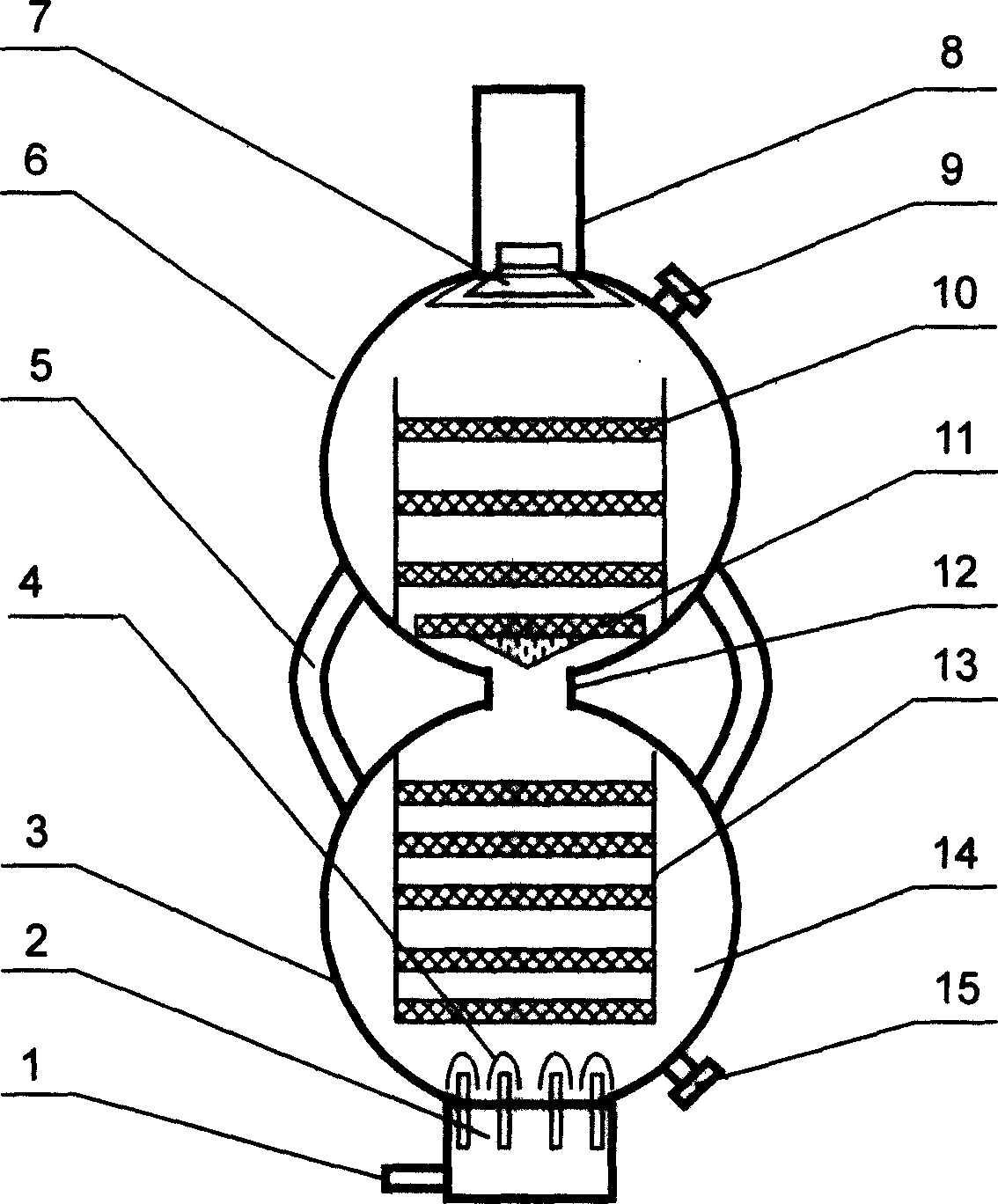 Spherical high pressure multiple phase reactor